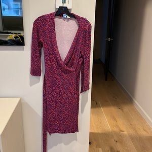 Diane von Furstenberg wrap dress in wild animal print size 4